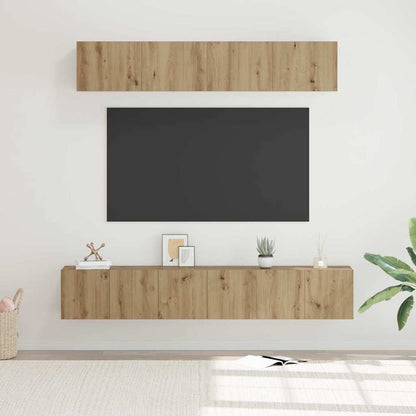 TV Cabinet Set Wall-mounted 5 pcs Artisan oak Engineered wood