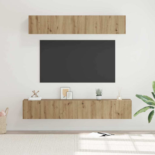 TV Cabinet Set Wall-mounted 5 pcs Artisan oak Engineered wood