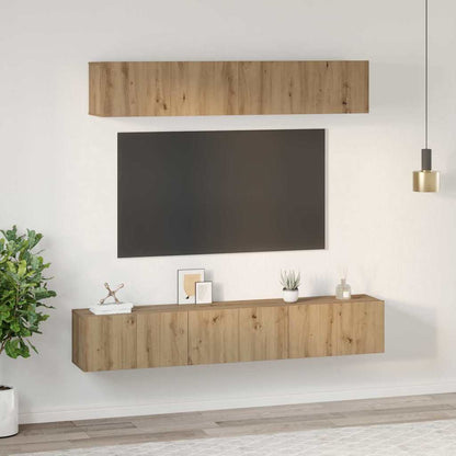 TV Cabinet Set Wall-mounted 5 pcs Artisan oak Engineered wood