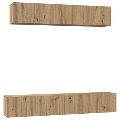 TV Cabinet Set Wall-mounted 5 pcs Artisan oak Engineered wood