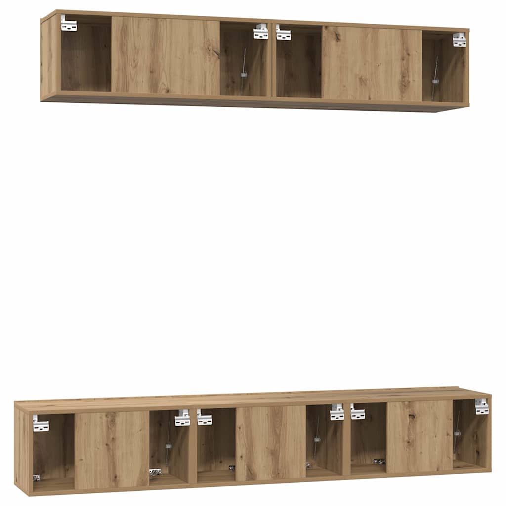 TV Cabinet Set Wall-mounted 5 pcs Artisan oak Engineered wood
