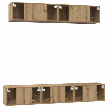 TV Cabinet Set Wall-mounted 5 pcs Artisan oak Engineered wood