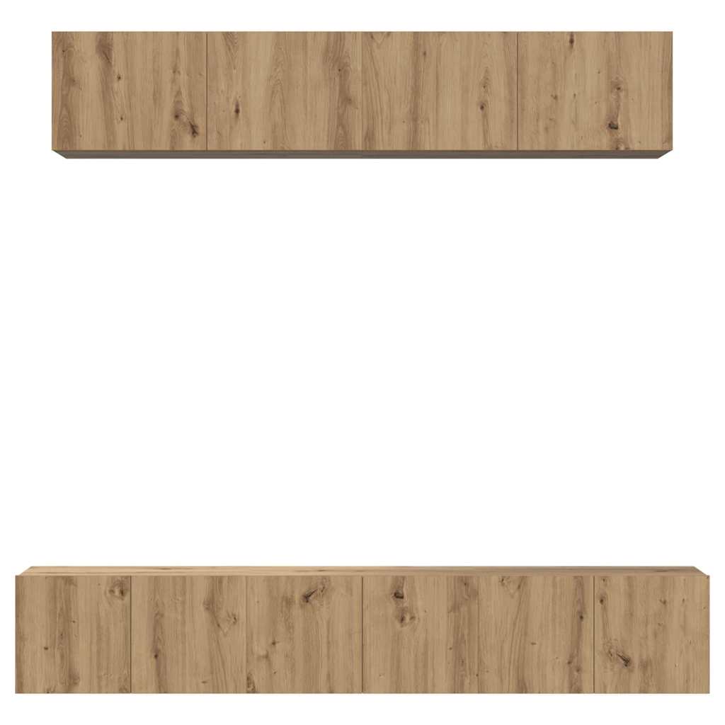 TV Cabinet Set Wall-mounted 5 pcs Artisan oak Engineered wood