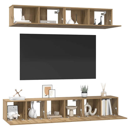 TV Cabinet Set Wall-mounted 5 pcs Artisan oak Engineered wood