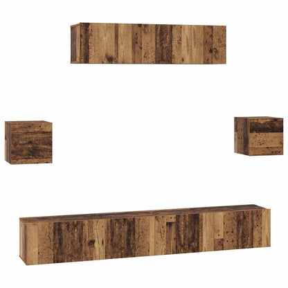 TV Cabinet Set 7 pcs Old wood 80 x 30 x 30 cm Engineered wood