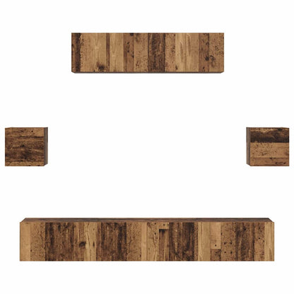 TV Cabinet Set 7 pcs Old wood 80 x 30 x 30 cm Engineered wood