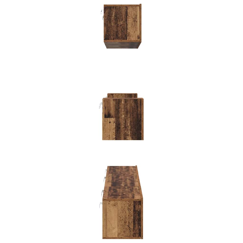 TV Cabinet Set 7 pcs Old wood 80 x 30 x 30 cm Engineered wood