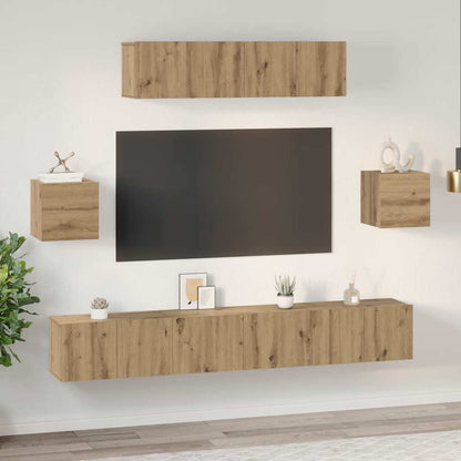 TV Cabinet Set Wall-mounted 7 pcs Artisan oak 80 x 30 x 30 cm