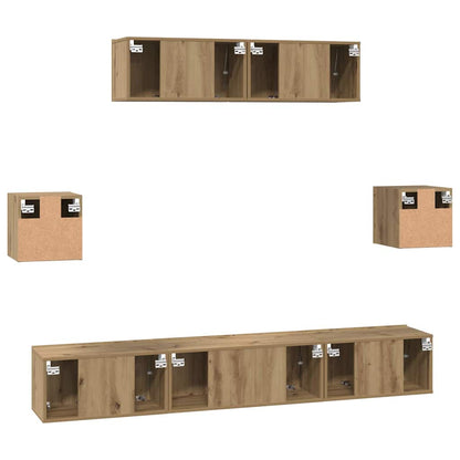 TV Cabinet Set Wall-mounted 7 pcs Artisan oak 80 x 30 x 30 cm