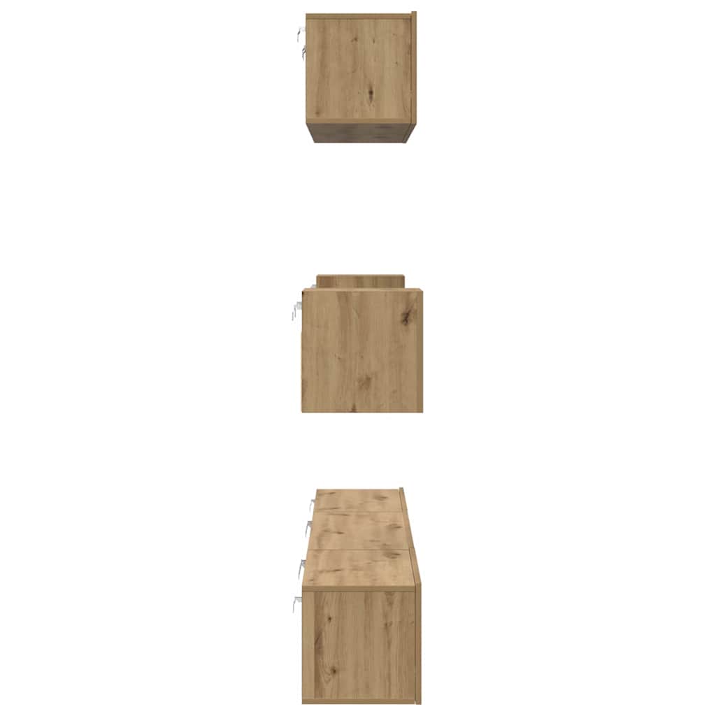 TV Cabinet Set Wall-mounted 7 pcs Artisan oak 80 x 30 x 30 cm