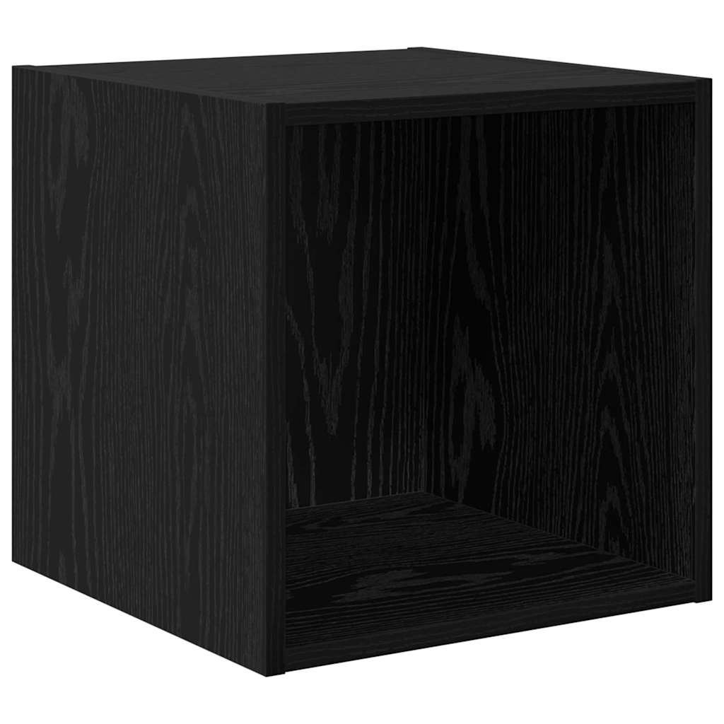 TV Cabinet Set Wall-mounted 3 pcs Black Oak Engineered Wood