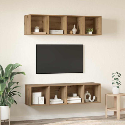TV Cabinet Set Wall-mounted 3 pcs Artisan Oak Engineered Wood