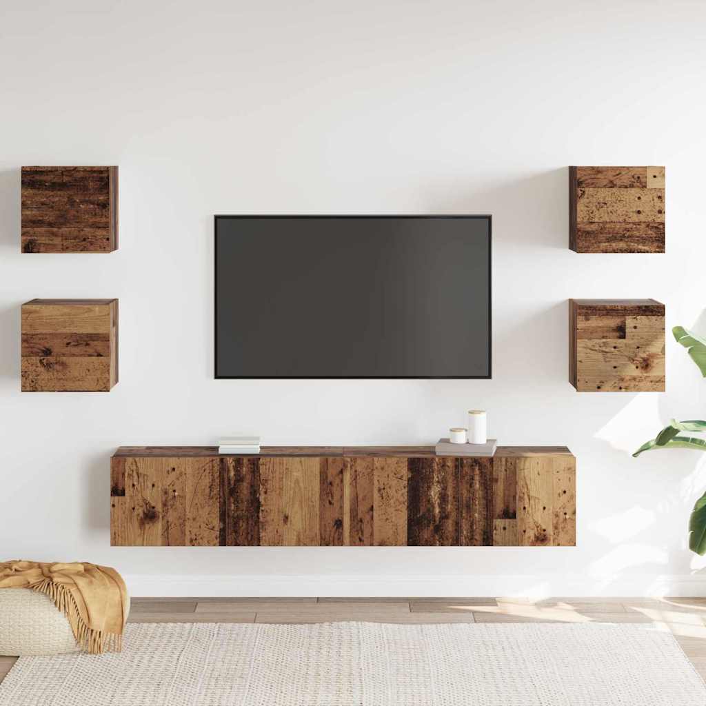 TV Cabinet 6 pcs Brown 160 x 30 x 30 cm Engineered wood