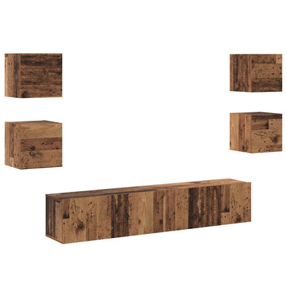 TV Cabinet 6 pcs Brown 160 x 30 x 30 cm Engineered wood