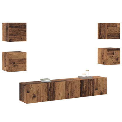 TV Cabinet 6 pcs Brown 160 x 30 x 30 cm Engineered wood