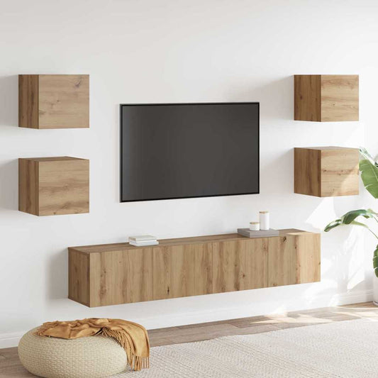 TV Cabinet 6 pcs Brown 160 x 30 x 30 cm Engineered wood