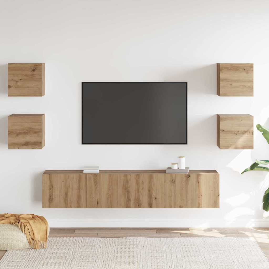 TV Cabinet 6 pcs Brown 160 x 30 x 30 cm Engineered wood