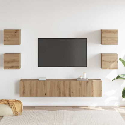 TV Cabinet 6 pcs Brown 160 x 30 x 30 cm Engineered wood