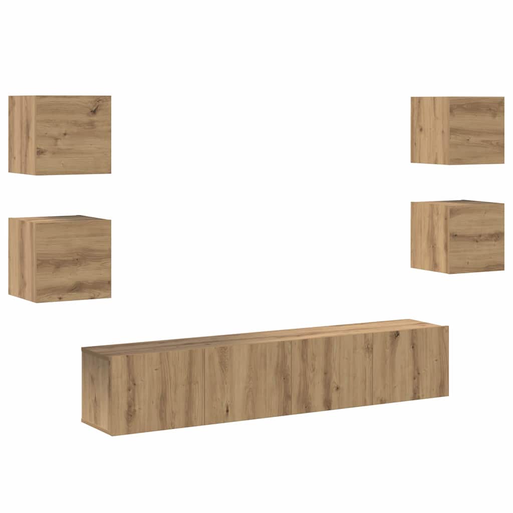 TV Cabinet 6 pcs Brown 160 x 30 x 30 cm Engineered wood