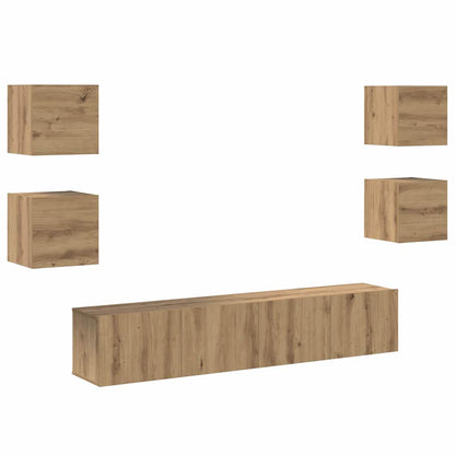 TV Cabinet 6 pcs Brown 160 x 30 x 30 cm Engineered wood