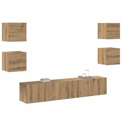 TV Cabinet 6 pcs Brown 160 x 30 x 30 cm Engineered wood