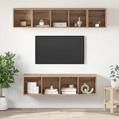 TV Cabinet Set Wall-mounted 4 pcs Artisan Oak Engineered Wood