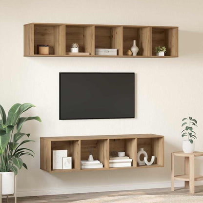 TV Cabinet Set Wall-mounted 4 pcs Artisan Oak Engineered Wood