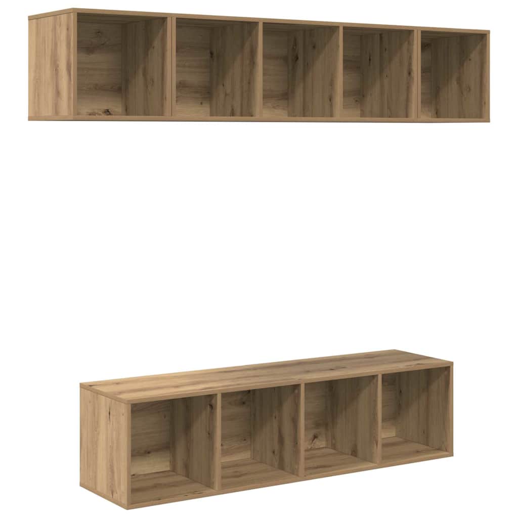 TV Cabinet Set Wall-mounted 4 pcs Artisan Oak Engineered Wood