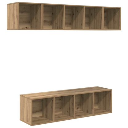 TV Cabinet Set Wall-mounted 4 pcs Artisan Oak Engineered Wood