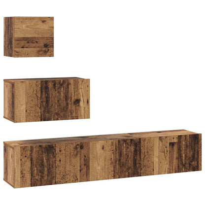 TV Cabinet Set 4 pcs Old wood 80 x 30 x 30 cm Engineered wood