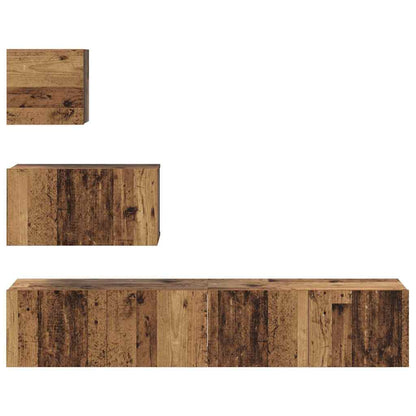 TV Cabinet Set 4 pcs Old wood 80 x 30 x 30 cm Engineered wood
