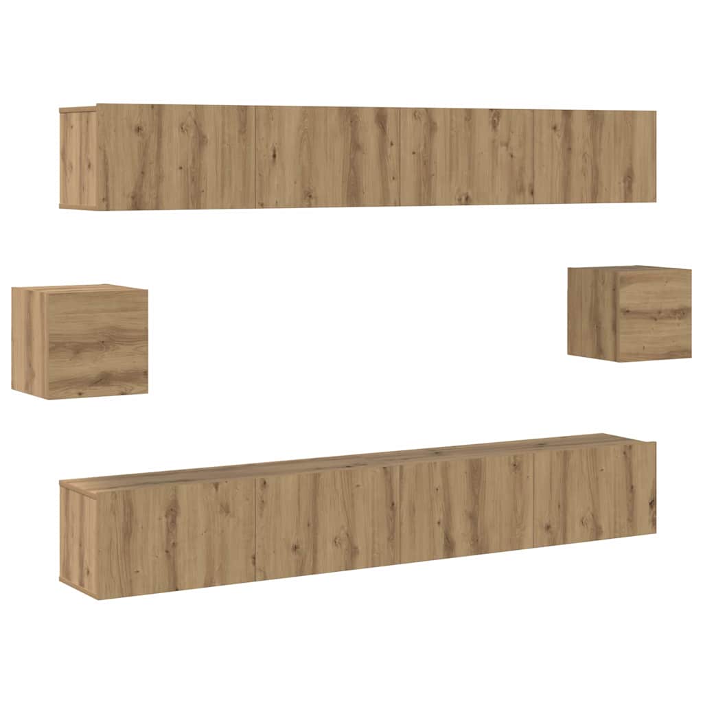 TV Cabinet Set Wall-mounted 6 pcs Artisan old 100 x 30 x 30 cm