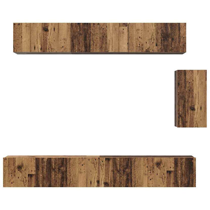 TV Cabinet Set 6 pcs Old wood 100 x 30 x 30 cm Engineered wood