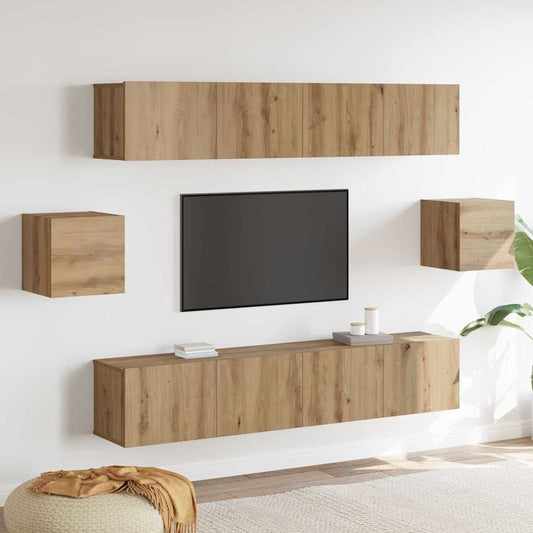 TV Cabinet Set Wall-mounted 6 pcs Artisan old 80 x 30 x 30 cm