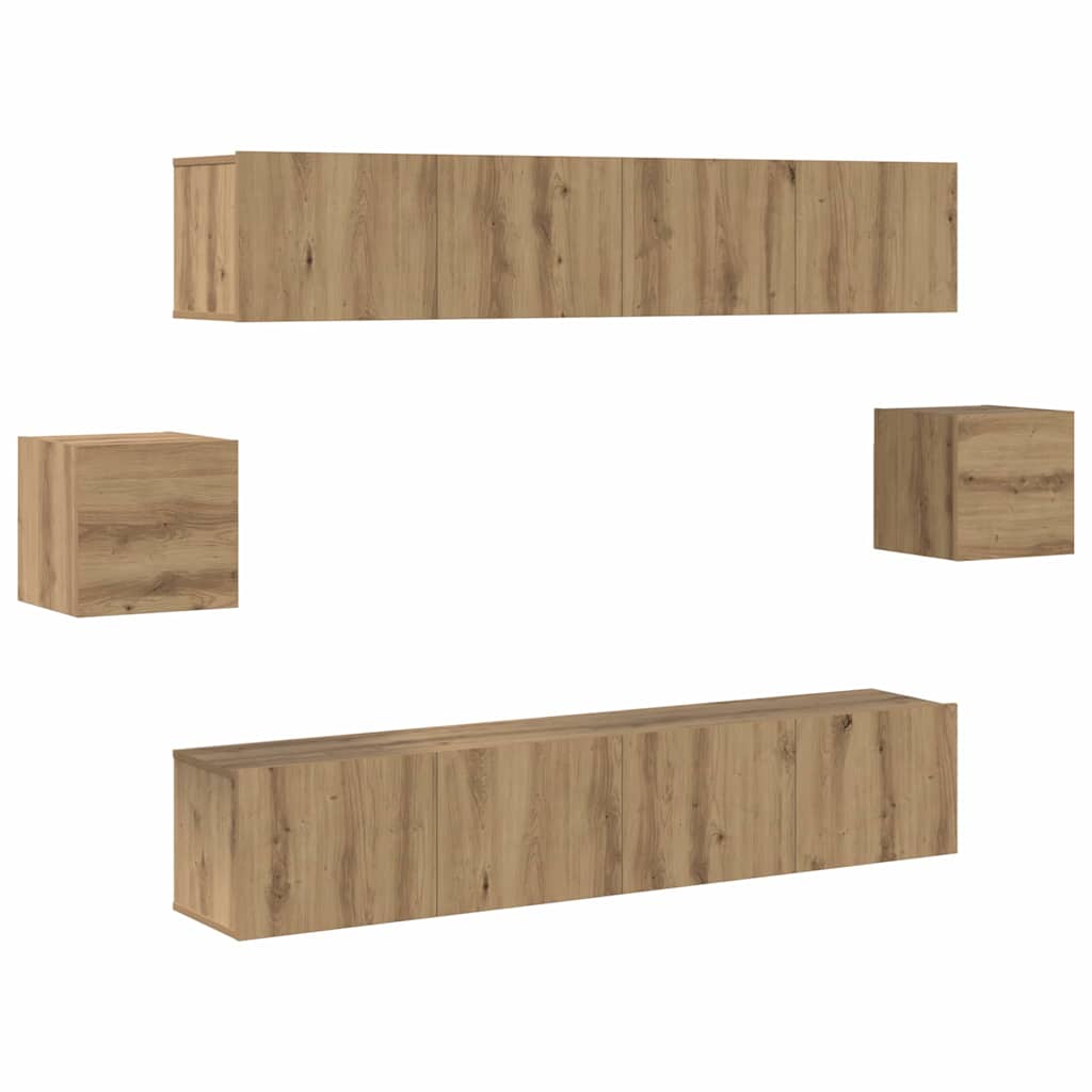 TV Cabinet Set Wall-mounted 6 pcs Artisan old 80 x 30 x 30 cm