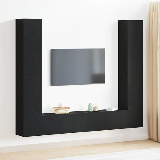 TV Cabinet 6 pcs Black 80 x 30 x 30 cm Engineered wood