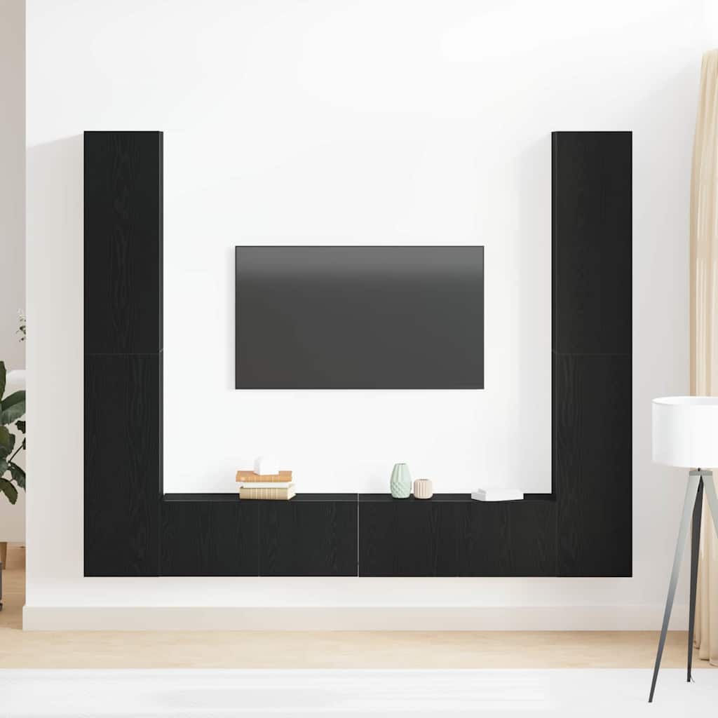 TV Cabinet 6 pcs Black 80 x 30 x 30 cm Engineered wood