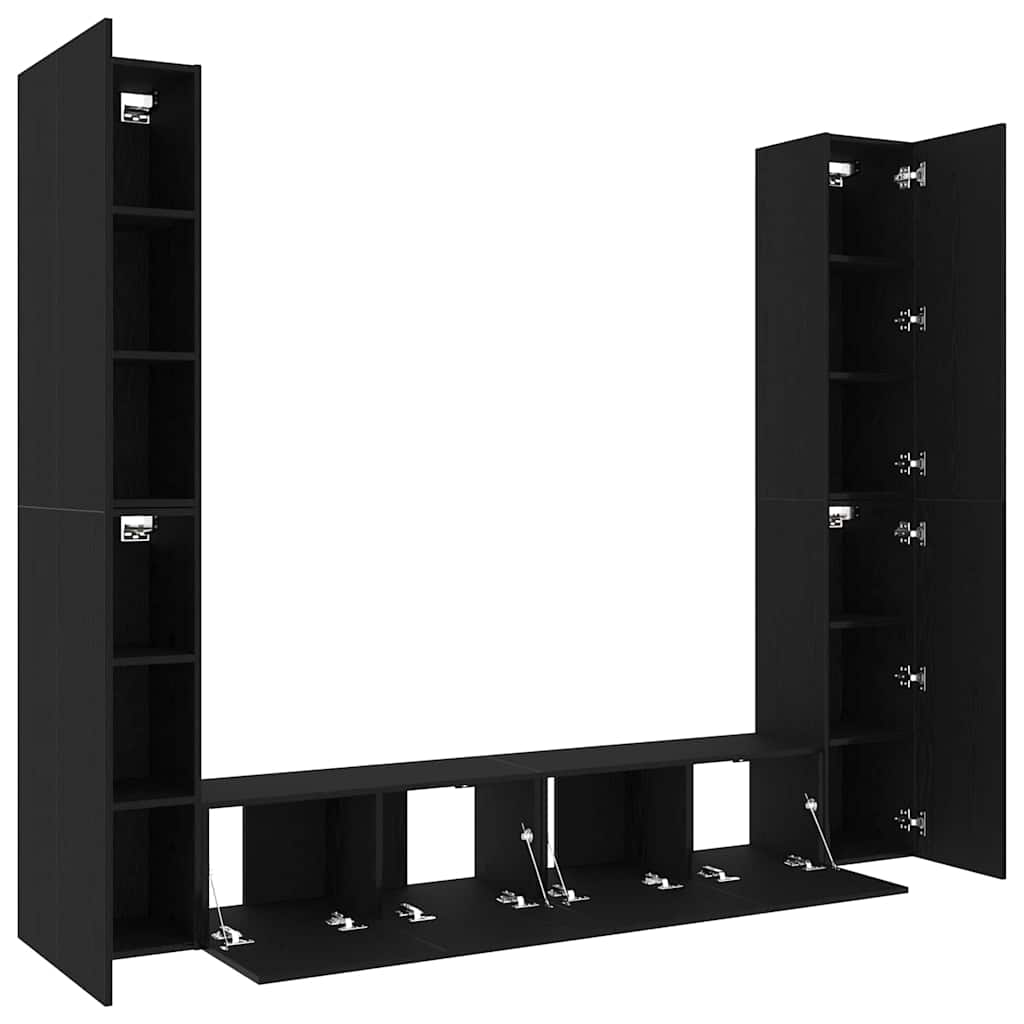 TV Cabinet 6 pcs Black 80 x 30 x 30 cm Engineered wood