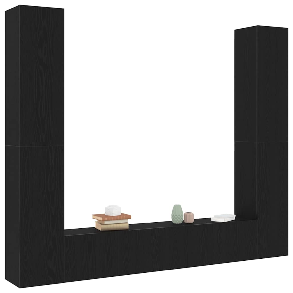 TV Cabinet 6 pcs Black 80 x 30 x 30 cm Engineered wood