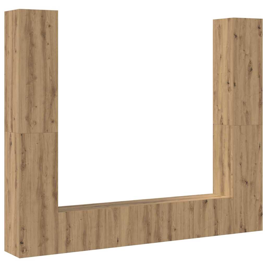 TV Cabinet 6 pcs Brown 221 x 30 x 180 cm Engineered wood