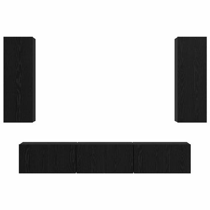 TV Cabinet Set 5 pcs Black oak Medium 30.5 x 30 x 90 cm