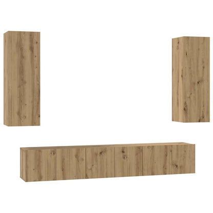 TV Cabinet Set Wall-mounted 5 pcs Artisan oak 30.5 x 30 x 90 cm