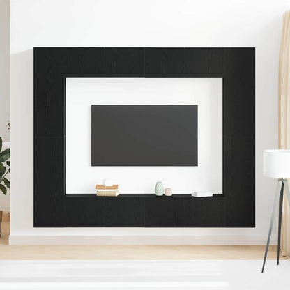 TV Cabinet 8 pcs Black 221 x 30 x 180 cm Engineered wood