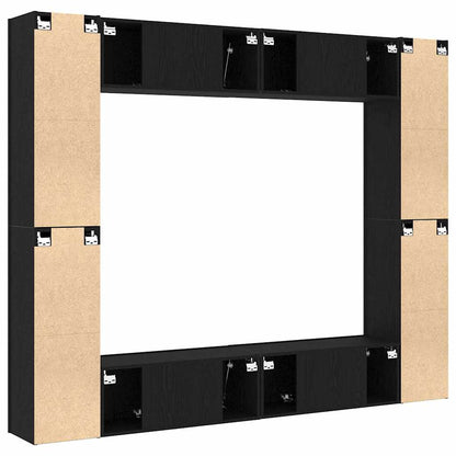 TV Cabinet 8 pcs Black 221 x 30 x 180 cm Engineered wood