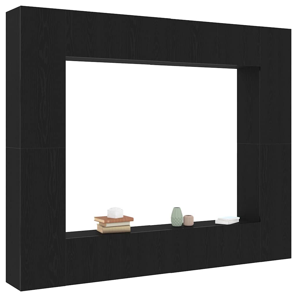 TV Cabinet 8 pcs Black 221 x 30 x 180 cm Engineered wood