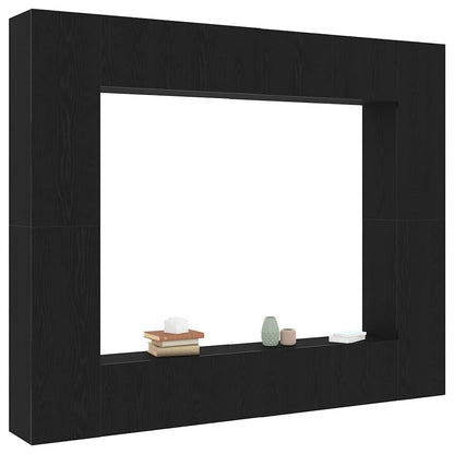 TV Cabinet 8 pcs Black 221 x 30 x 180 cm Engineered wood