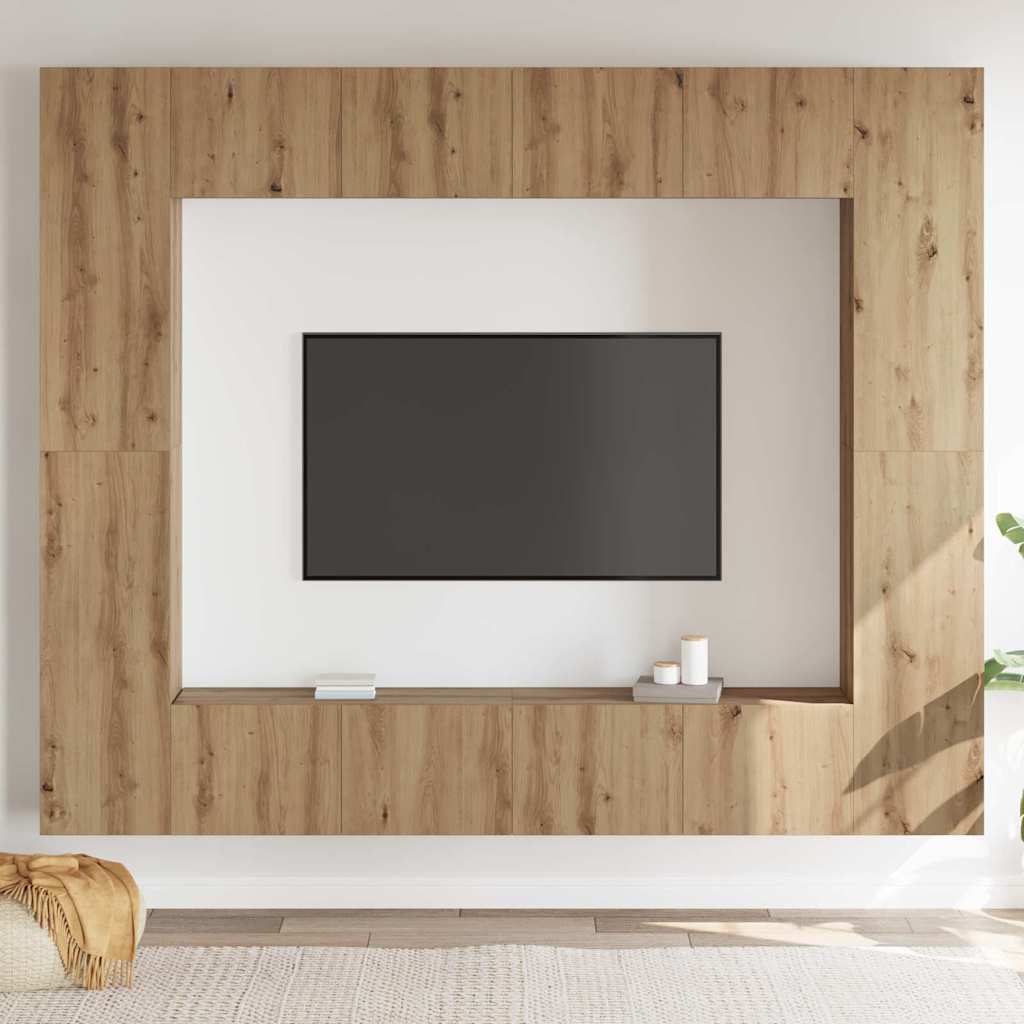 TV Cabinet 8 pcs Brown 221 x 30 x 180 cm Engineered wood