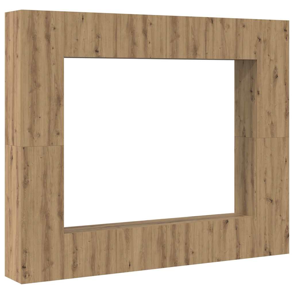 TV Cabinet 8 pcs Brown 221 x 30 x 180 cm Engineered wood
