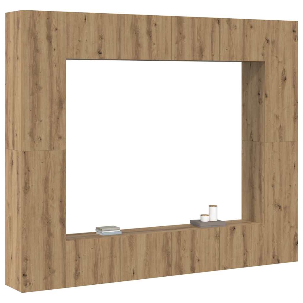 TV Cabinet 8 pcs Brown 221 x 30 x 180 cm Engineered wood