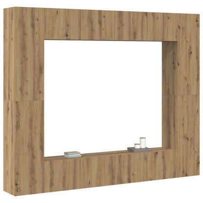 TV Cabinet 8 pcs Brown 221 x 30 x 180 cm Engineered wood